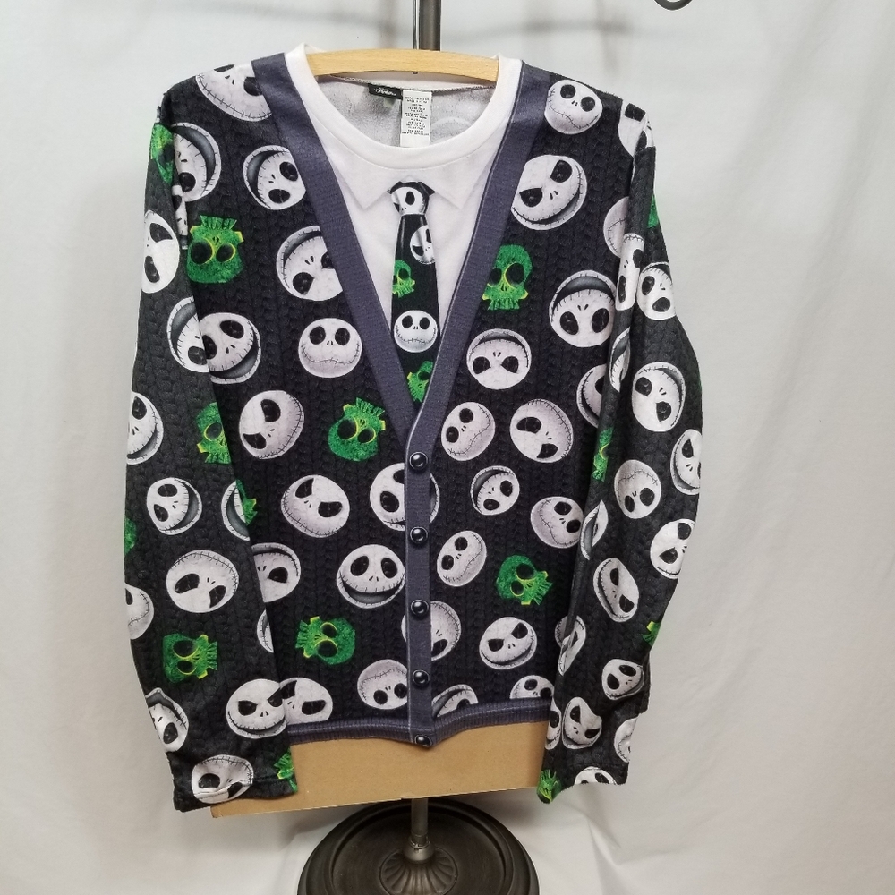 Disney Nightmare Before Christmas Gray Women's Ultra Fleece Lounge Shirt Medium